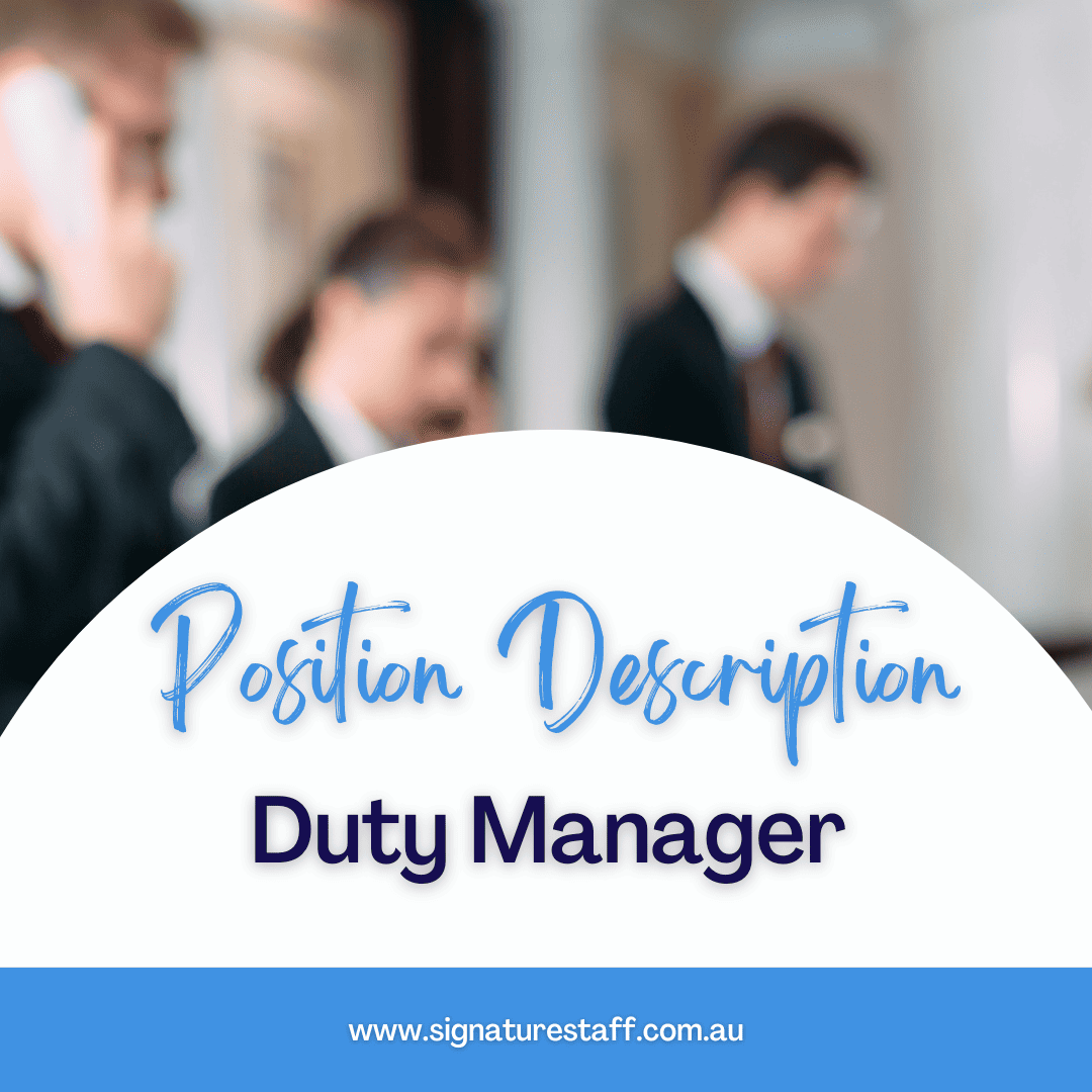 duty manager position description