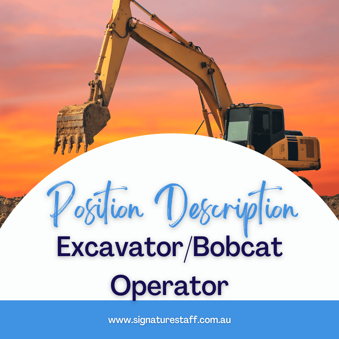 excavator/bobcat operator position description