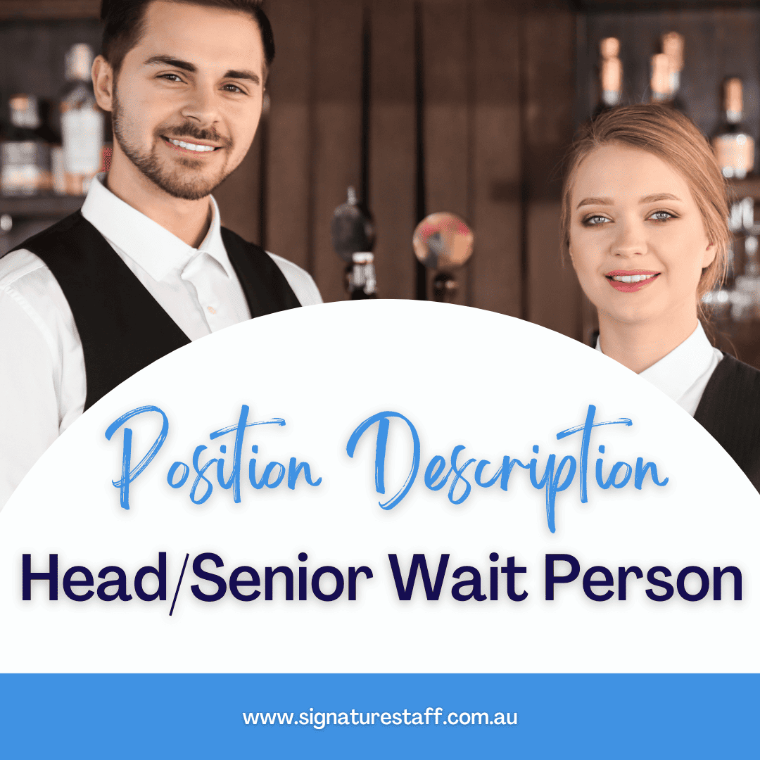 head/senior wait person position description