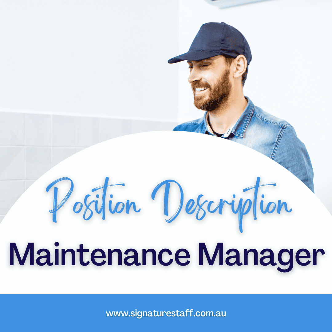 maintenance manager position description