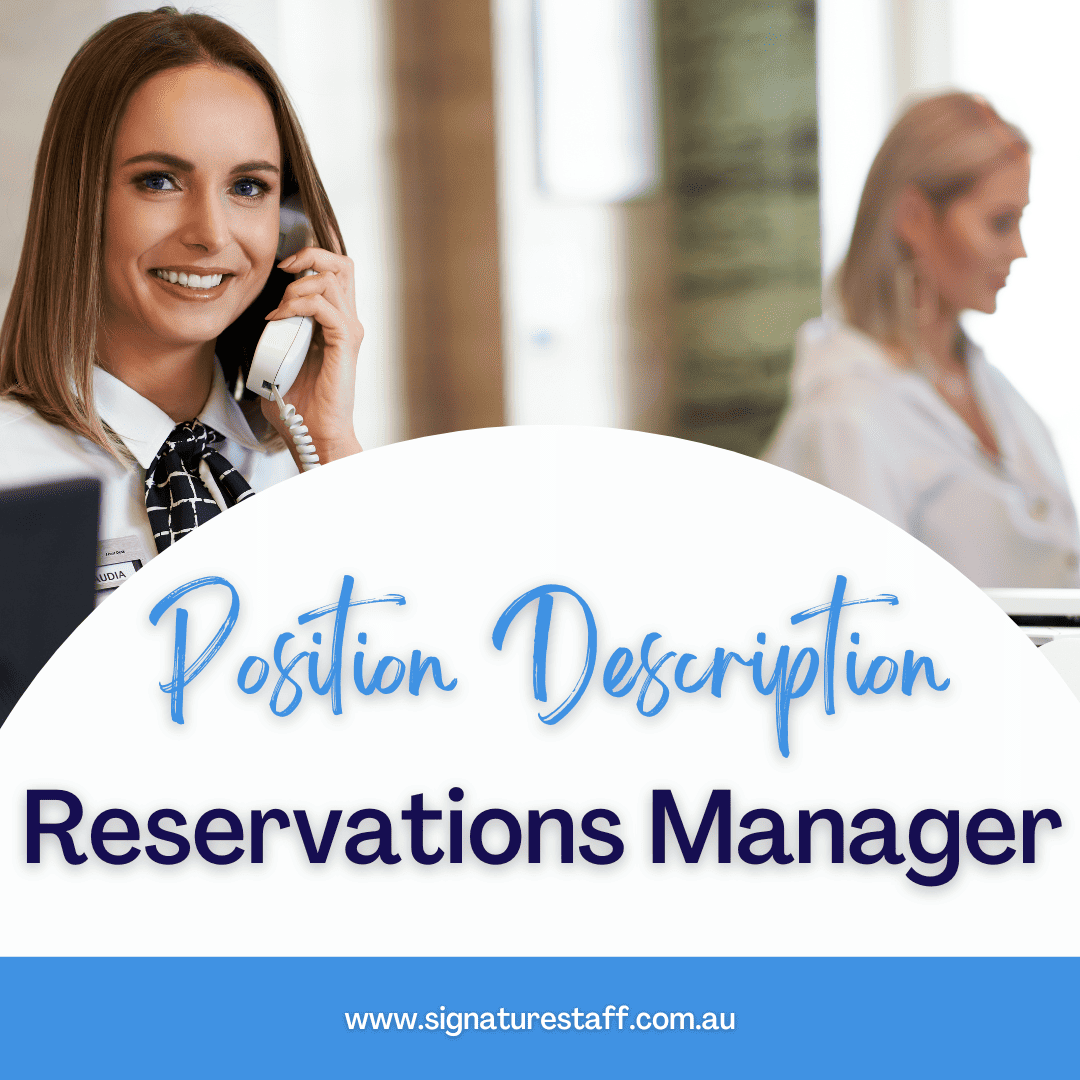 Reservations Manager Job Description HR Services Online